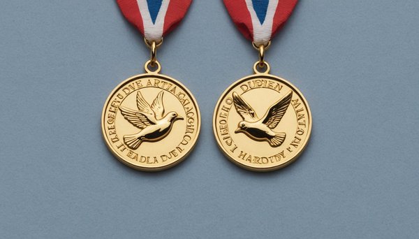 Médaille de baptême colombe en or 18 carats : symbole de paix